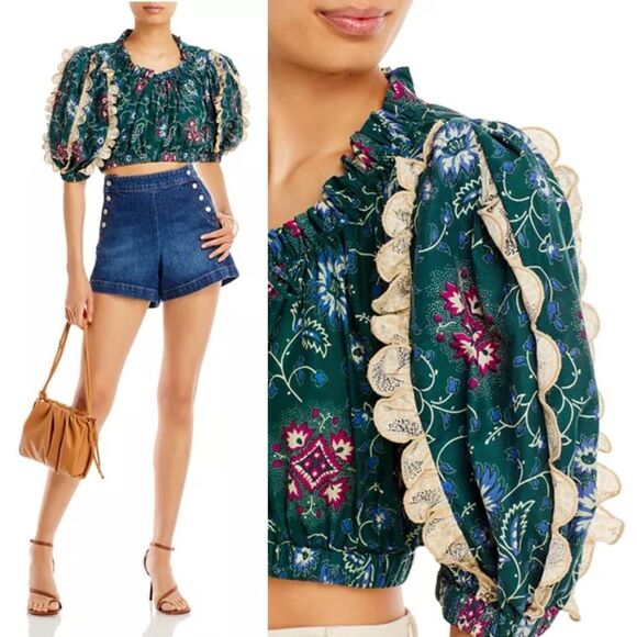 Sea New York Robina Puff Sleeve Cotton Top, NWT, Size M - Picture 3 of 10